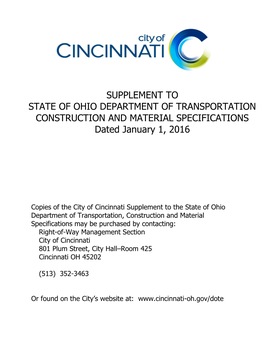 City Supplement to ODOT