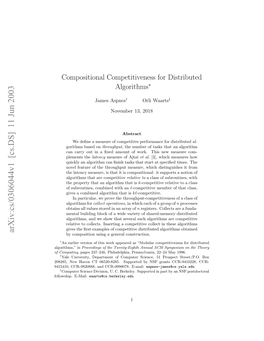 Compositional Competitiveness for Distributed Algorithms