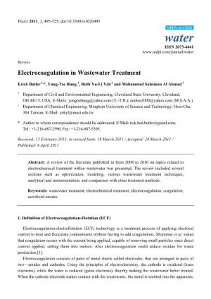 Electrocoagulation in Wastewater Treatment