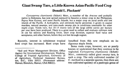 Giant Swamp Taro, a Little-Known Asian-Pacific Food Crop Donald L