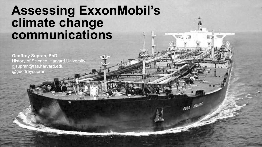 Exxonmobil’S Climate Change Communications