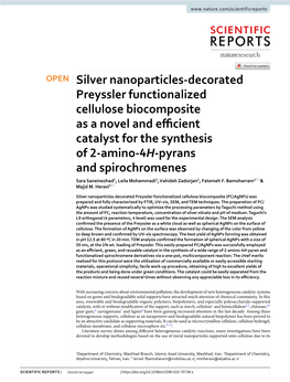 Silver Nanoparticles-Decorated Preyssler Functionalized Cellulose