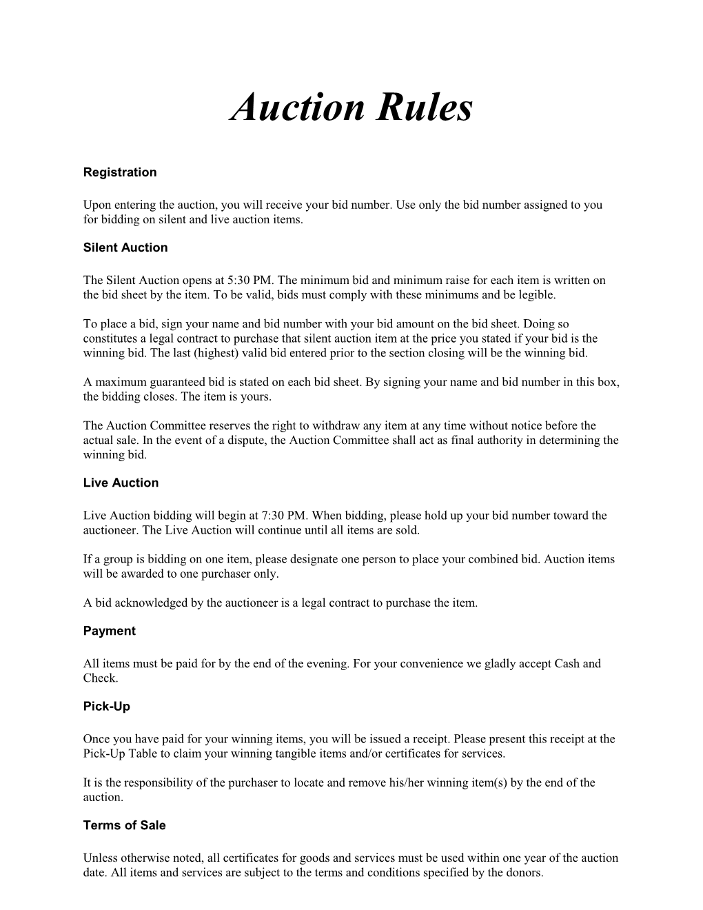 Auction Catalog