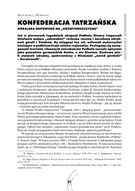 Konfederacja Tatrzańska Góralska Odpowiedź Na „Krzeptowszczyznę”