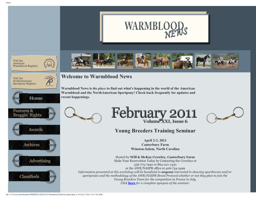 Welcome to Warmblood News Young Breeders Training Seminar