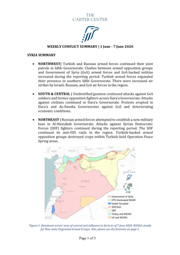 WEEKLY CONFLICT SUMMARY | 1 June - 7 June 2020