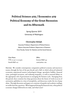 ECON 409 A: Political Economy