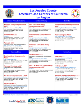 Los Angeles County America's Job Centers of California By