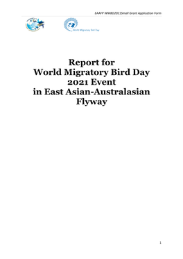 Report for World Migratory Bird Day 2021 Event in East Asian-Australasian Flyway
