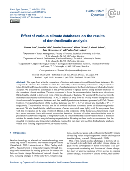 Effect of Various Climate Databases on the Results of Dendroclimatic Analysis