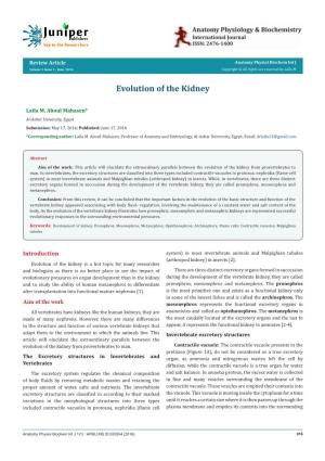 Evolution of the Kidney