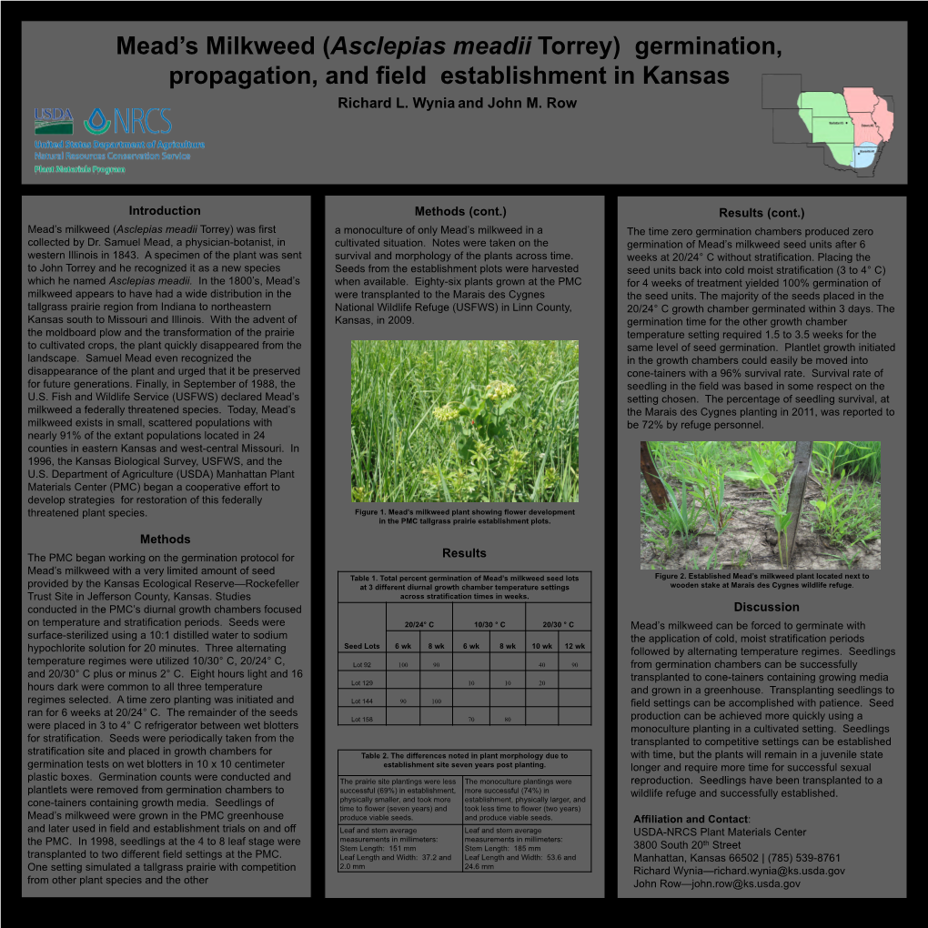 Mead's Milkweed (Asclepias Meadii Torrey)