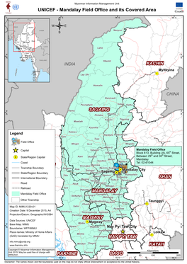 UNICEF - Mandalay Field Office and Its Covered Area