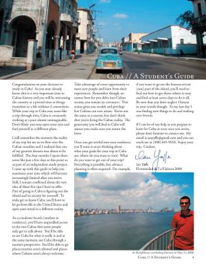 Cuba Student Travel Guide.Indd