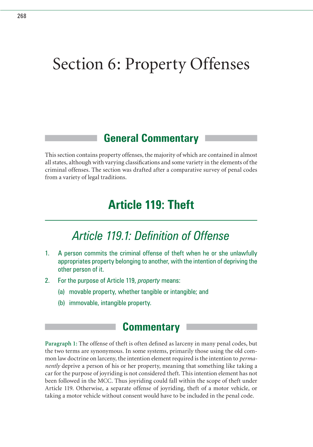 Section 6: Property Offenses