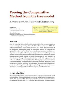 Freeing the Comparative Method from the Tree Model: a Framework For