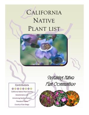California Native Plant List