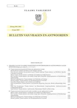 Bulletin Van Vragen En Antwoorden