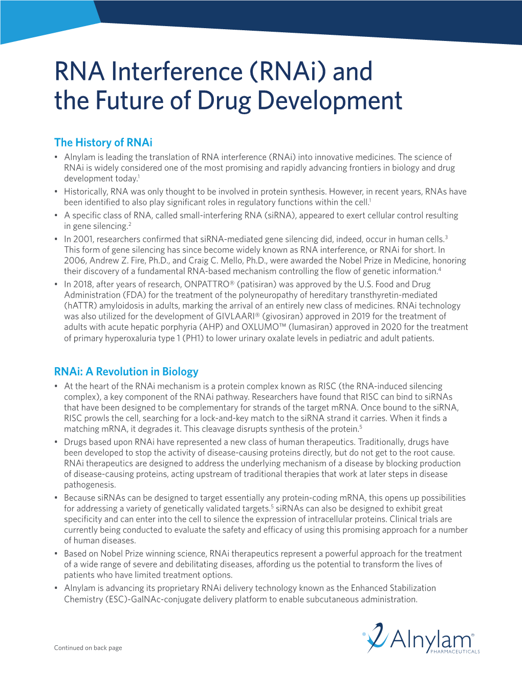 RNA Interference (Rnai) and the Future of Drug Development