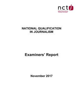 Examiners' Report November 2017