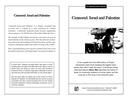 Censored: Israel and Palestine Censored: Israel and Palestine