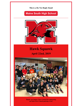 Hawk Squawk April 22Nd, 2019