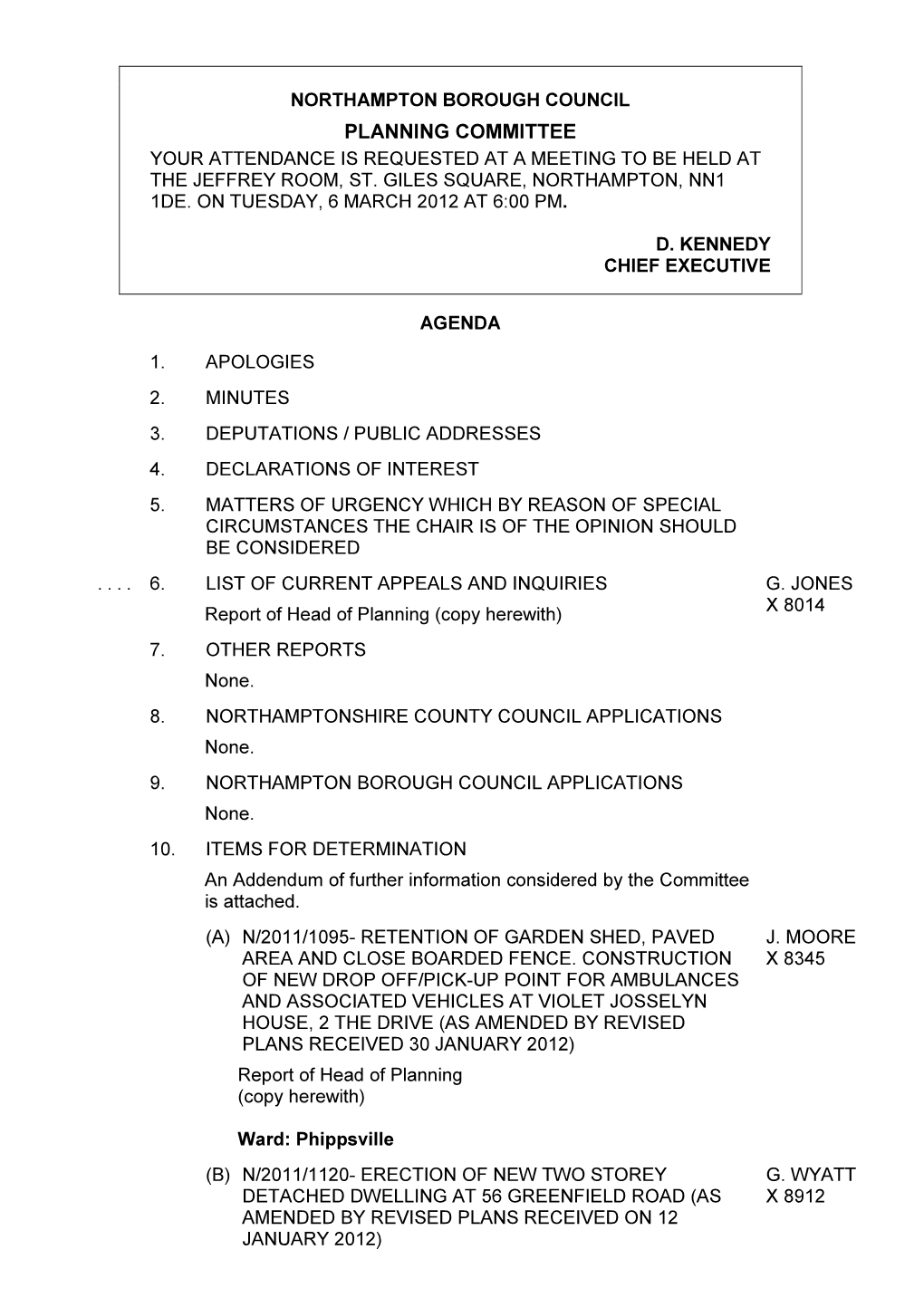 Planning Committee Your Attendance Is Requested at a Meeting to Be Held at the Jeffrey Room, St