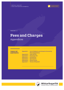 Fees and Charges Appendices