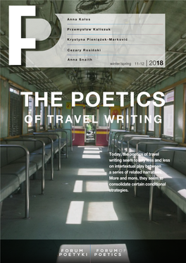 THE POETICS of TRAVEL WRITING Winter/Spring 2018 No