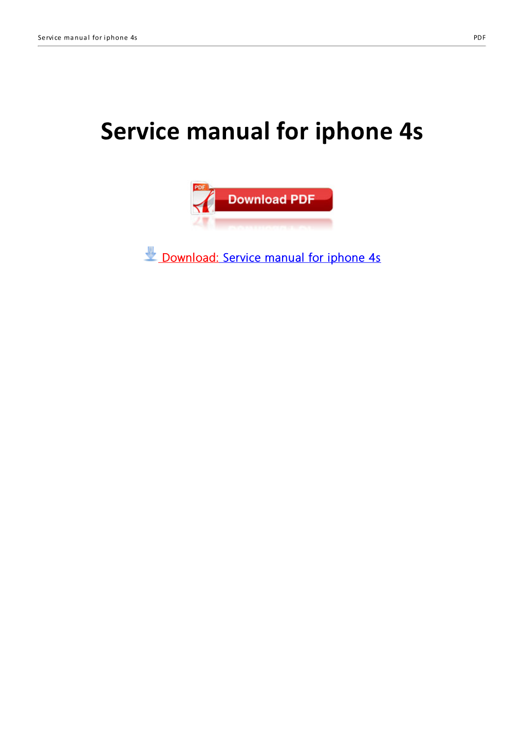 Service Manual for Iphone 4S PDF