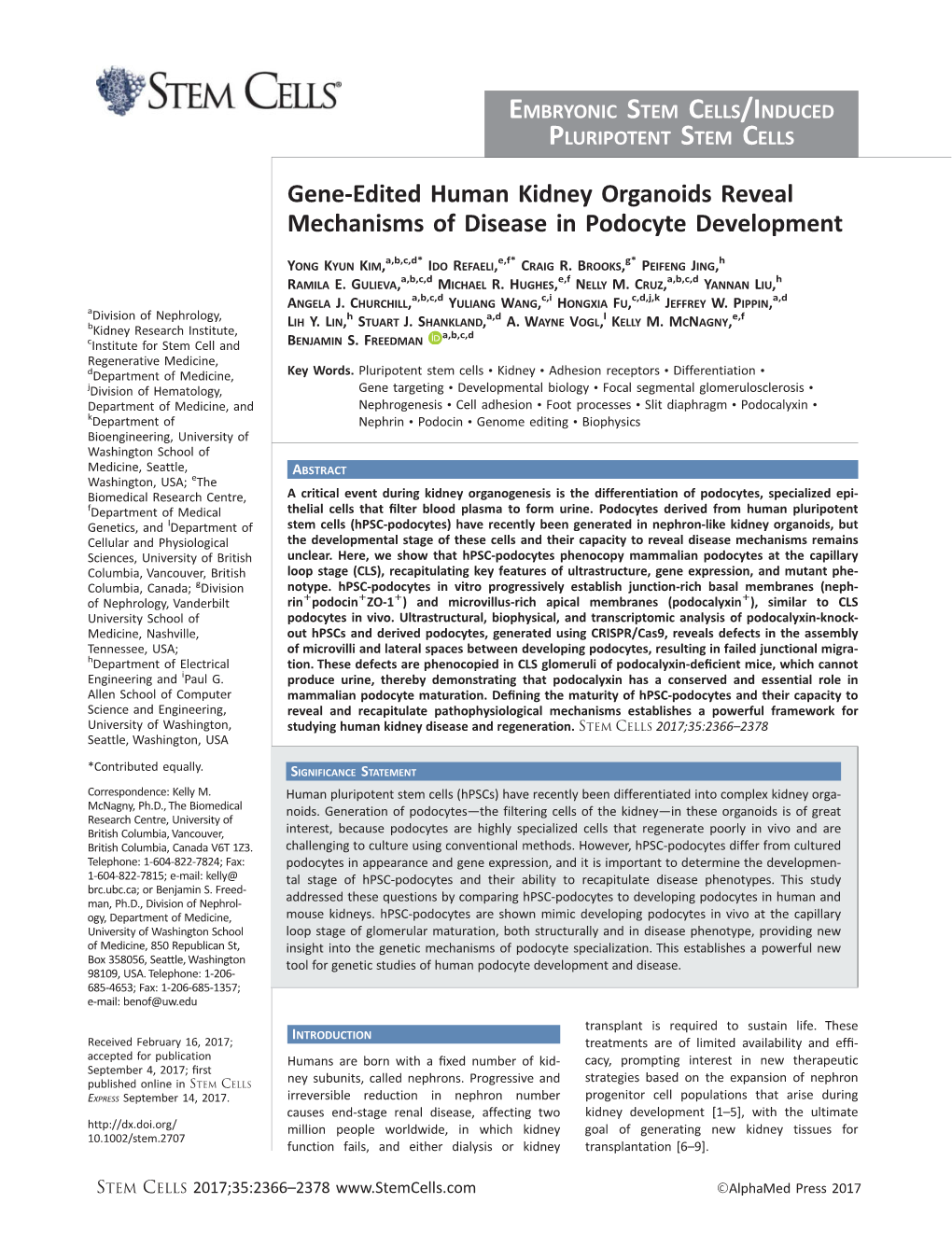 Edited Human Kidney Organoids Reveal Mechanisms of Disease in Podocyte Development