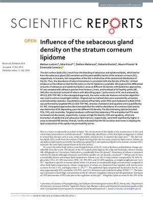 Influence of the Sebaceous Gland Density on the Stratum Corneum Lipidome