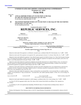 REPUBLIC SERVICES, INC. (Exact Name of Registrant As Specified in Its Charter)