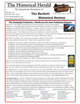 The Historical Herald the Quarterly Newsletter Of