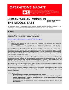 IFRC- Humanitarian Crisis in Middle East (MDR8100101)