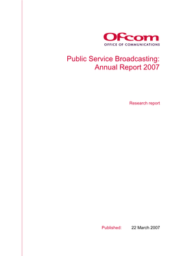 Public Service Broadcasting:Annual Report 2007 (PDF, 1.1