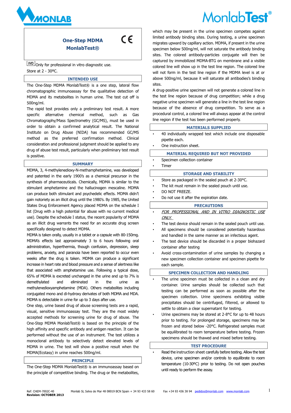 7002C-40 IFU MDMA Monlab English Oct 2013