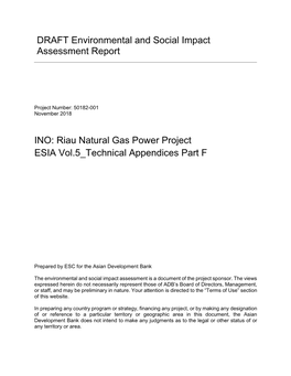 Riau Natural Gas Power Project ESIA Vol.5 Technical Appendices Part F