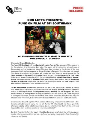 Wednesday 15 June 2016, London This August BFI Southbank Will Host