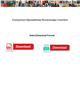 Component Spreadsheet Runenscape Invention