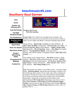 Beachmusic45.Com Southern Soul Corner