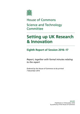Setting up UK Research & Innovation