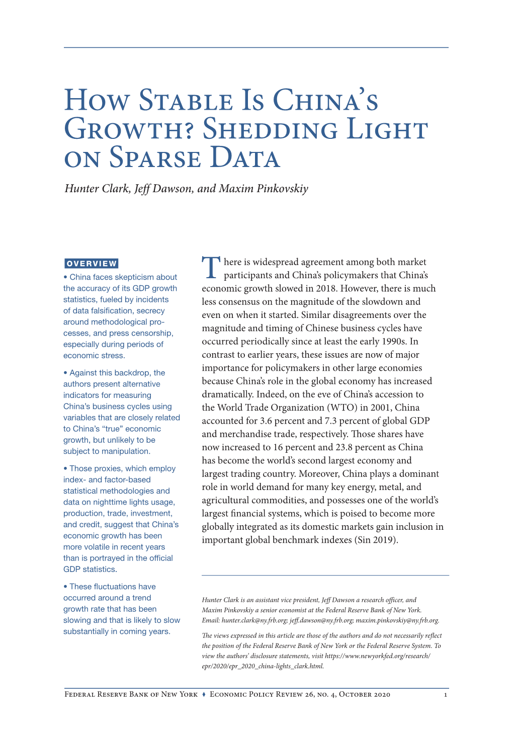 How Stable Is China's Growth? Shedding Light on Sparse Data