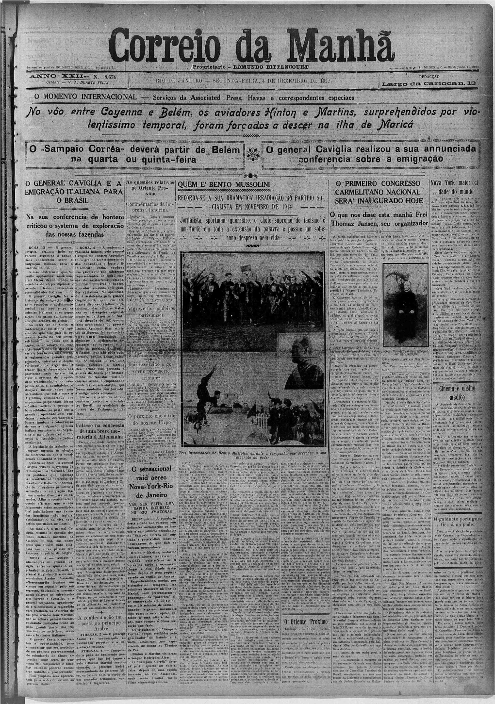 Correio Ijloi 'Ilio - «Lc E Malmo» Tti.!.Fmso':Em Papel «Lc HOLMBERG BÊC1I &'C.'~ Stockolmo C Proprietário - EDMUNDO BITTENCOURT Lmir-»---'