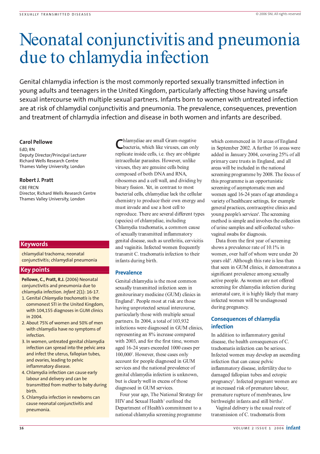 Neonatal Conjunctivitis and Pneumonia Due to Chlamydia Infection