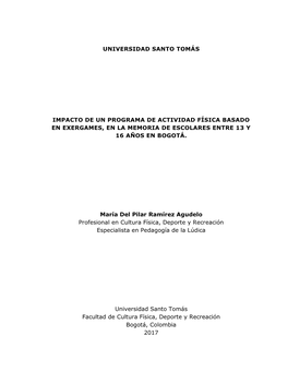 Universidad Santo Tomás Impacto De Un Programa De