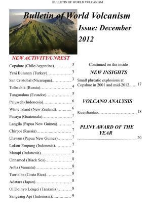 Bulletin of World Volcanism December 2012