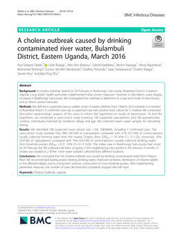 A Cholera Outbreak Caused by Drinking Contaminated River Water