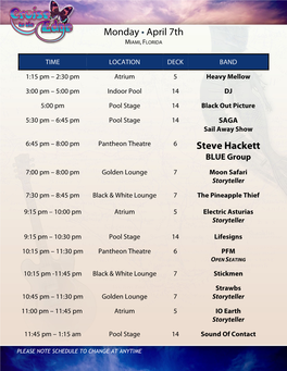 Monday • April 7Th Steve Hackett