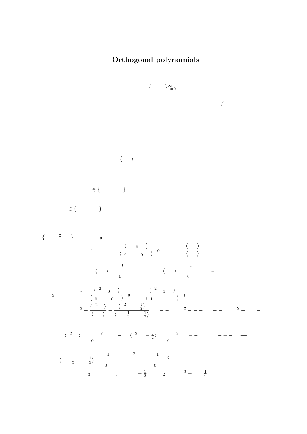 Orthogonal Polynomials